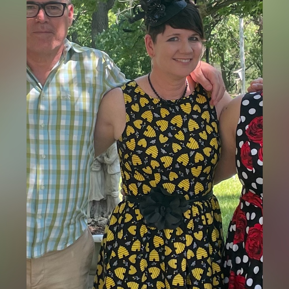 Retrolicious Beehive fit and flare dress!